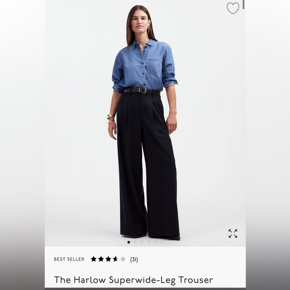 NWT Madewell Harlow Superwide-leg trouser size 4.